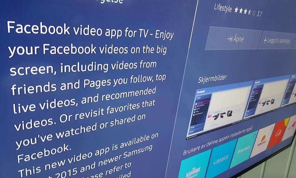 Facebook video app samsung tv helt digital