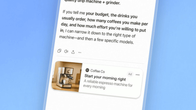 OpenAI ruller mandag ut annonser i gratisversjonen av ChatGPT i Norge og 30 andre europeiske markeder